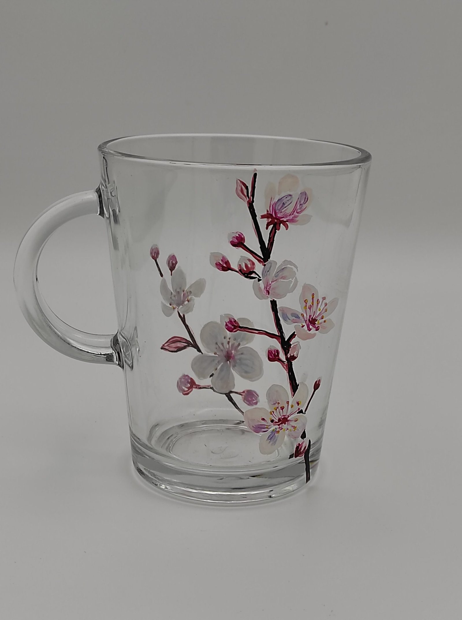 Tasse en verre floral peint tasse colorée tasses fleurs dété