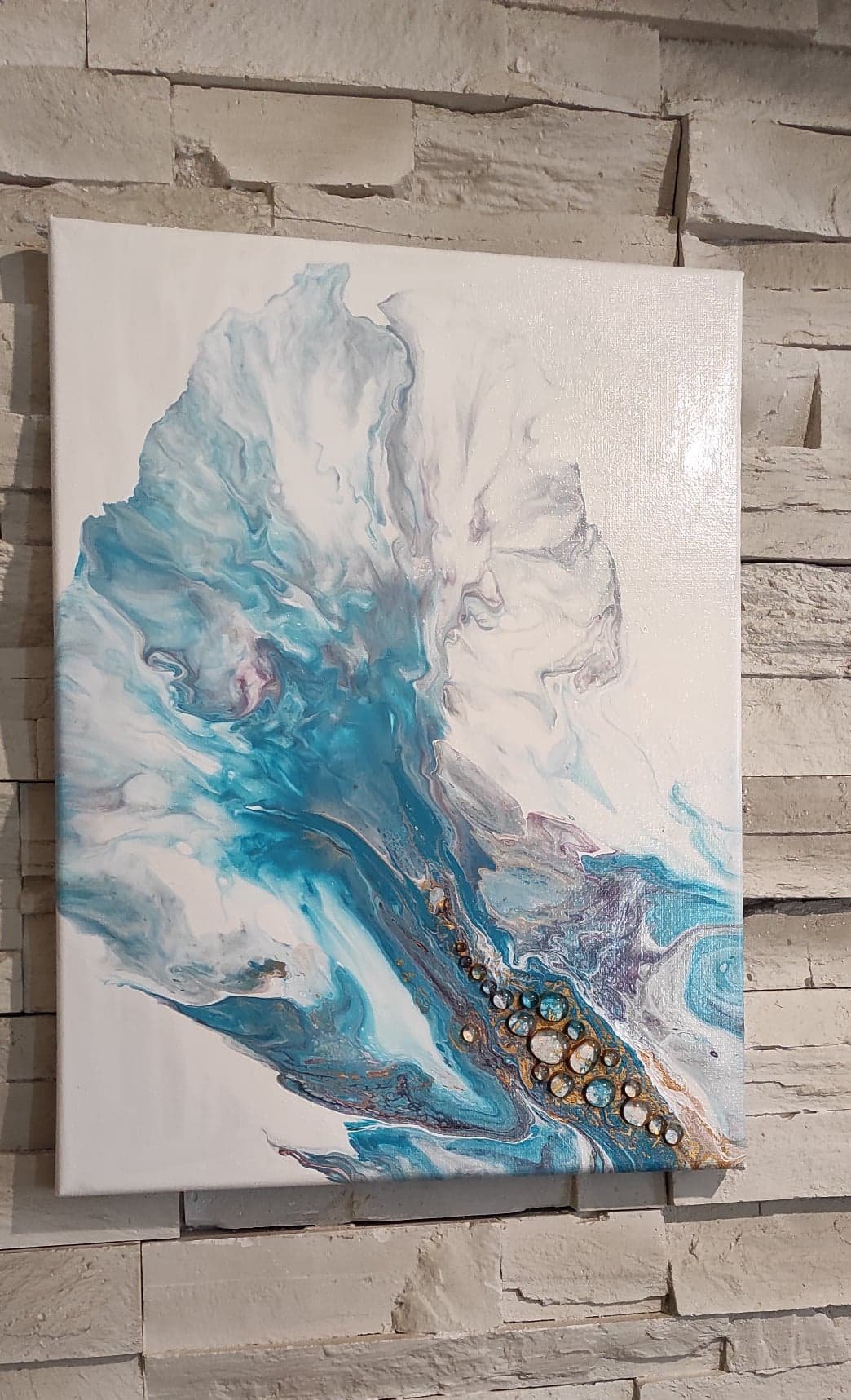 Evanescence Turquoise - Toile Peinture Acrylique 30x40cm